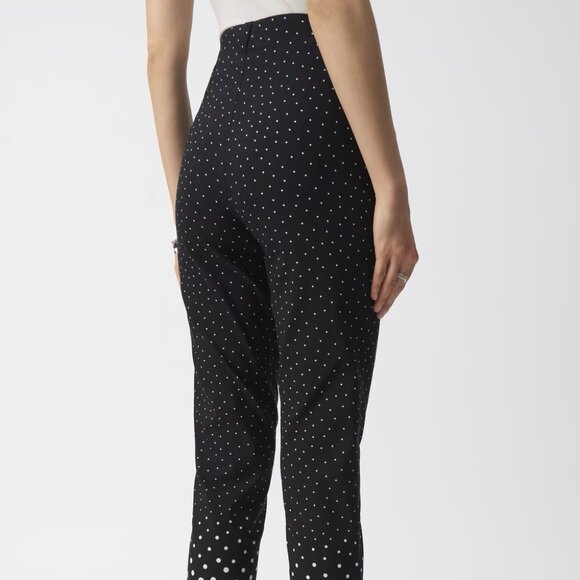Joseph Ribkoff Cropped Polka Dot Stretch Pull On High Rise Trousers - Picture 4 of 16